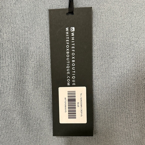 White Fox Boutique Blue Knit Set - Crop top and Mini Skirt - Picture 6 of 11